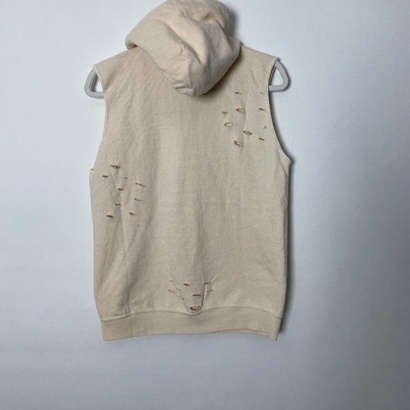 NWT FREE PEOPLE TRICIA FIX CHENILLE FLOWER CUT OFF HOODIE SWEATSHIRT MEDIUM 💚💛 - Picture 3 of 5